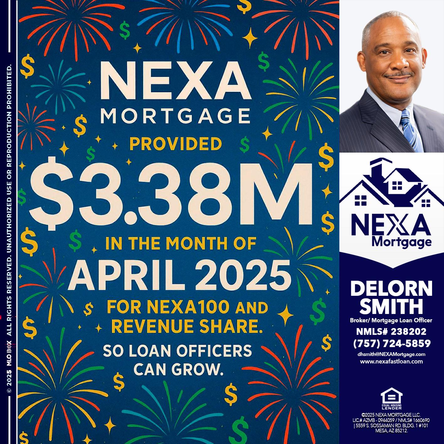 $3.38M - Delorn Smith -Broker/ Mortgage Loan Officer