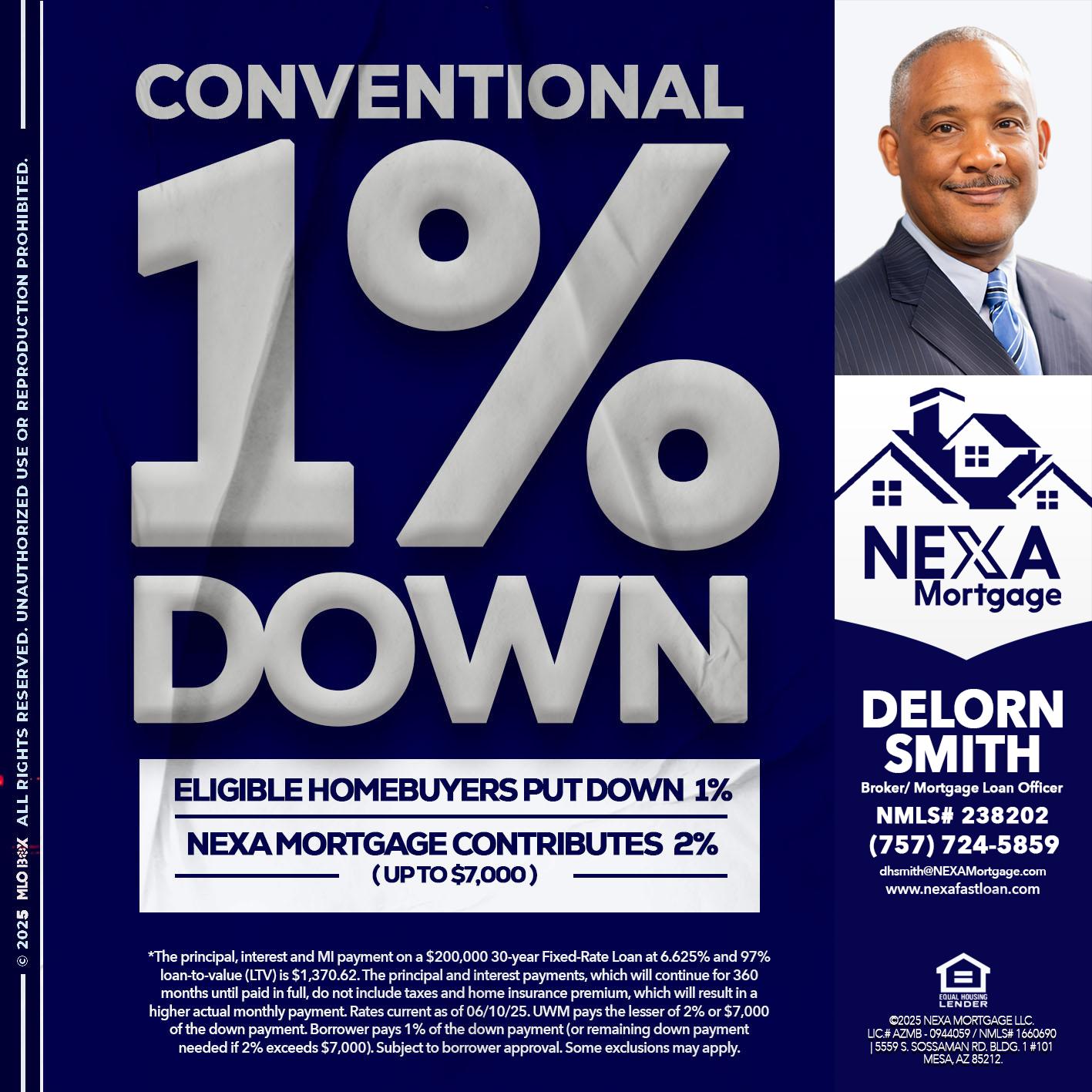 CONVENTIONAL - Delorn Smith -Broker/ Mortgage Loan Officer