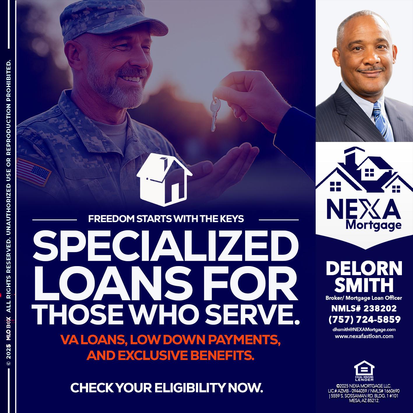 SPECIALIZED LOANS - Delorn Smith -Broker/ Mortgage Loan Officer