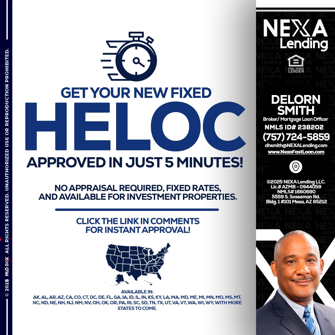 HELOC - Delorn Smith -Broker/ Mortgage Loan Officer