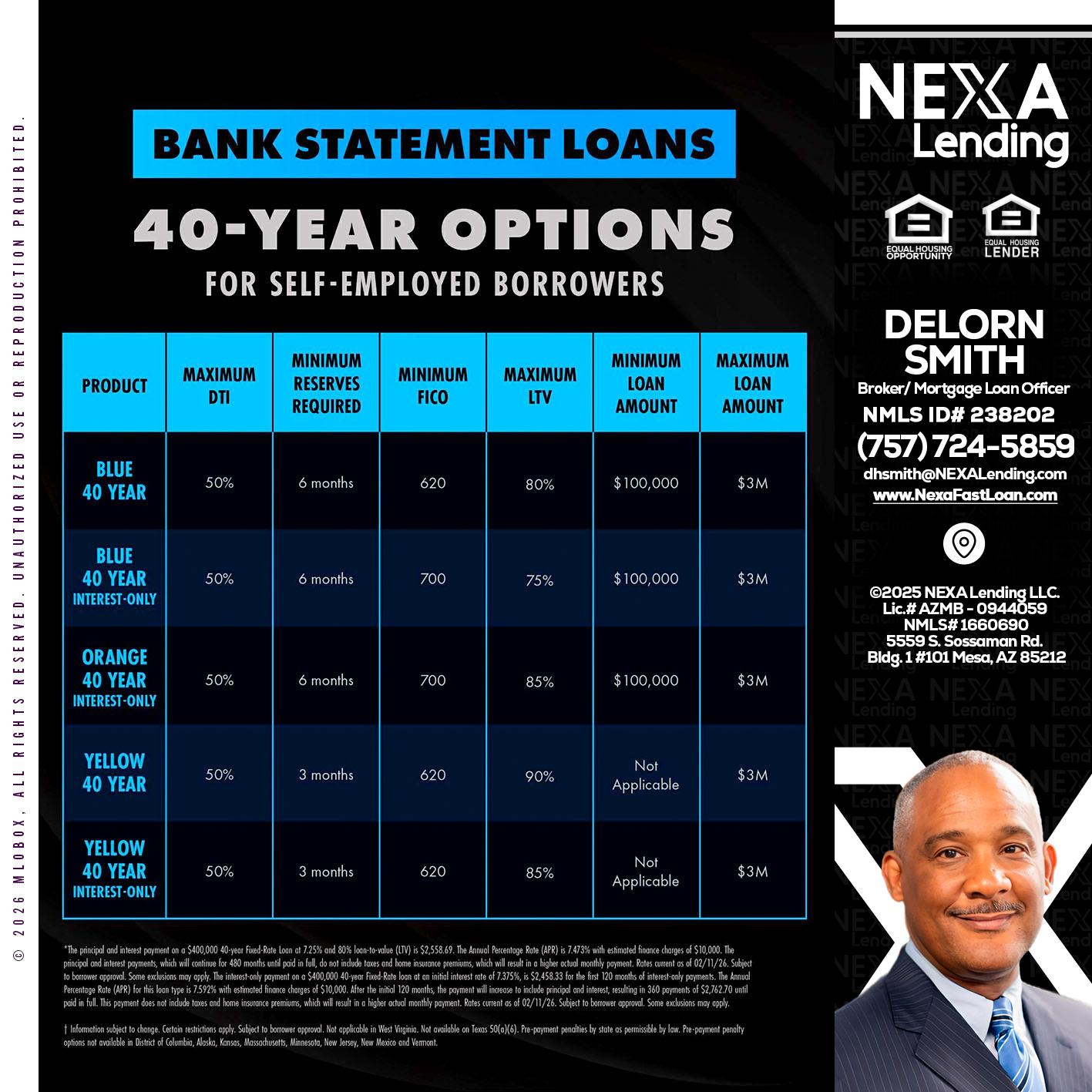 40 YR. OPTIONS - Delorn Smith -Broker/ Mortgage Loan Officer