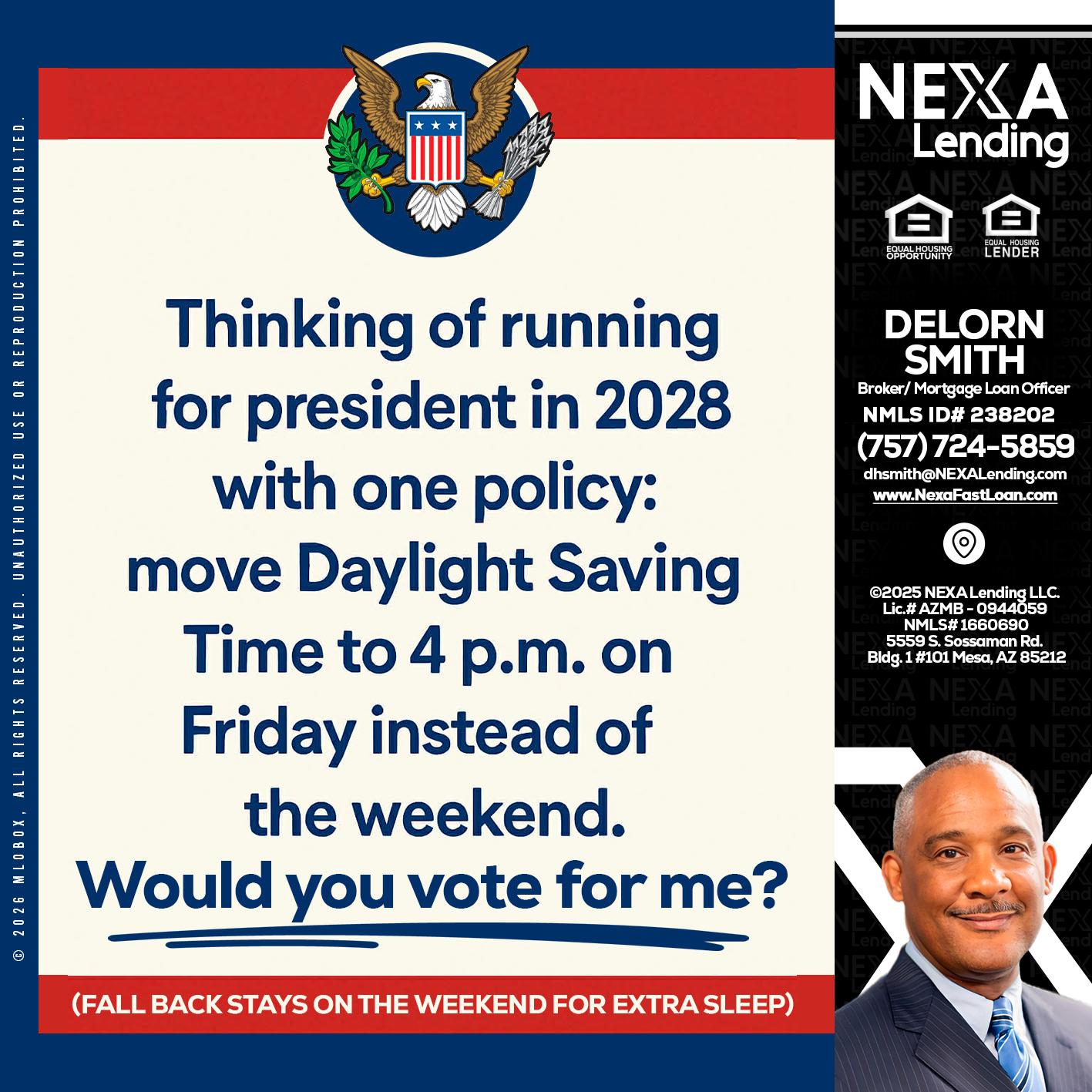 THINKING OF RUNING - Delorn Smith -Broker/ Mortgage Loan Officer