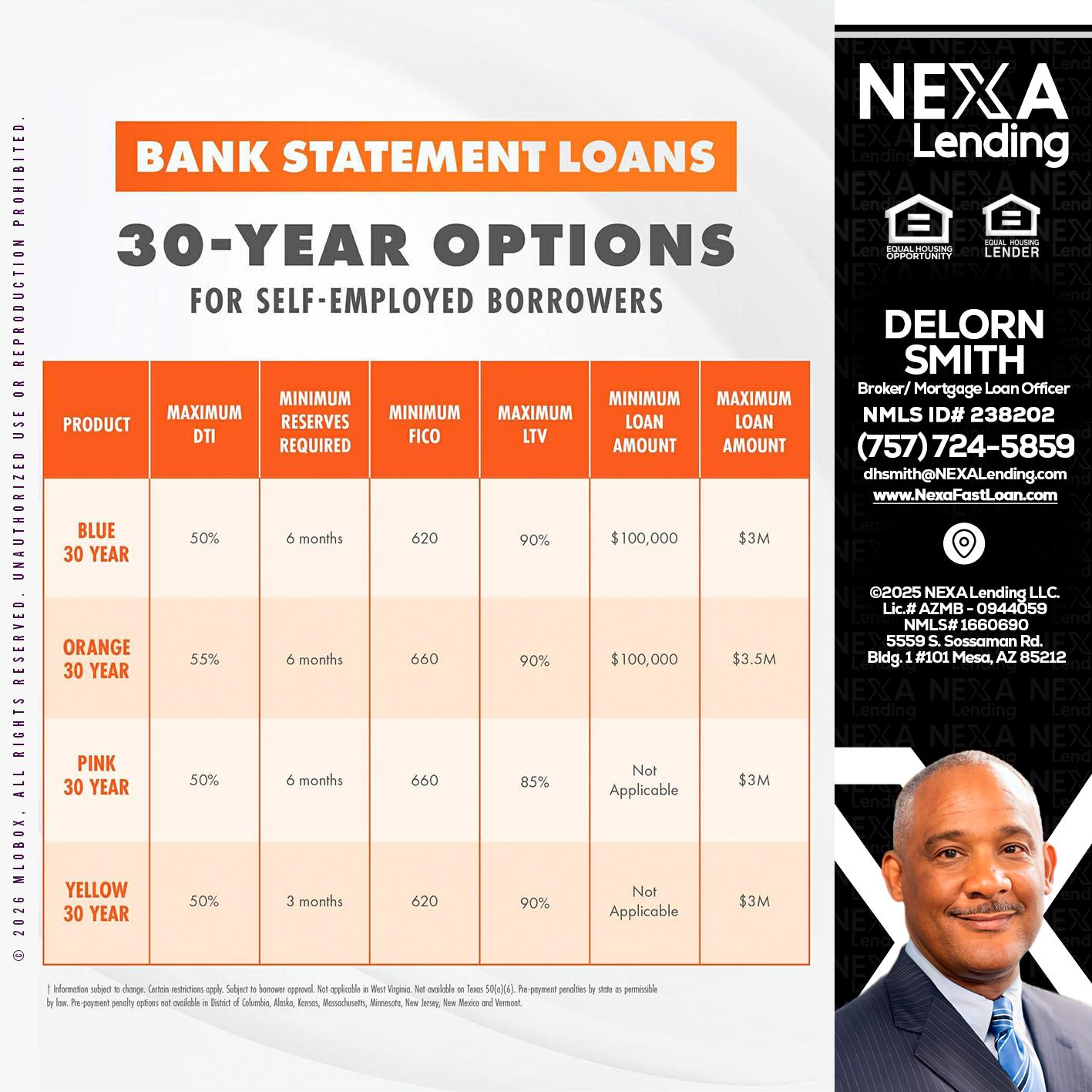 30 YEARS OPTIONS - Delorn Smith -Broker/ Mortgage Loan Officer