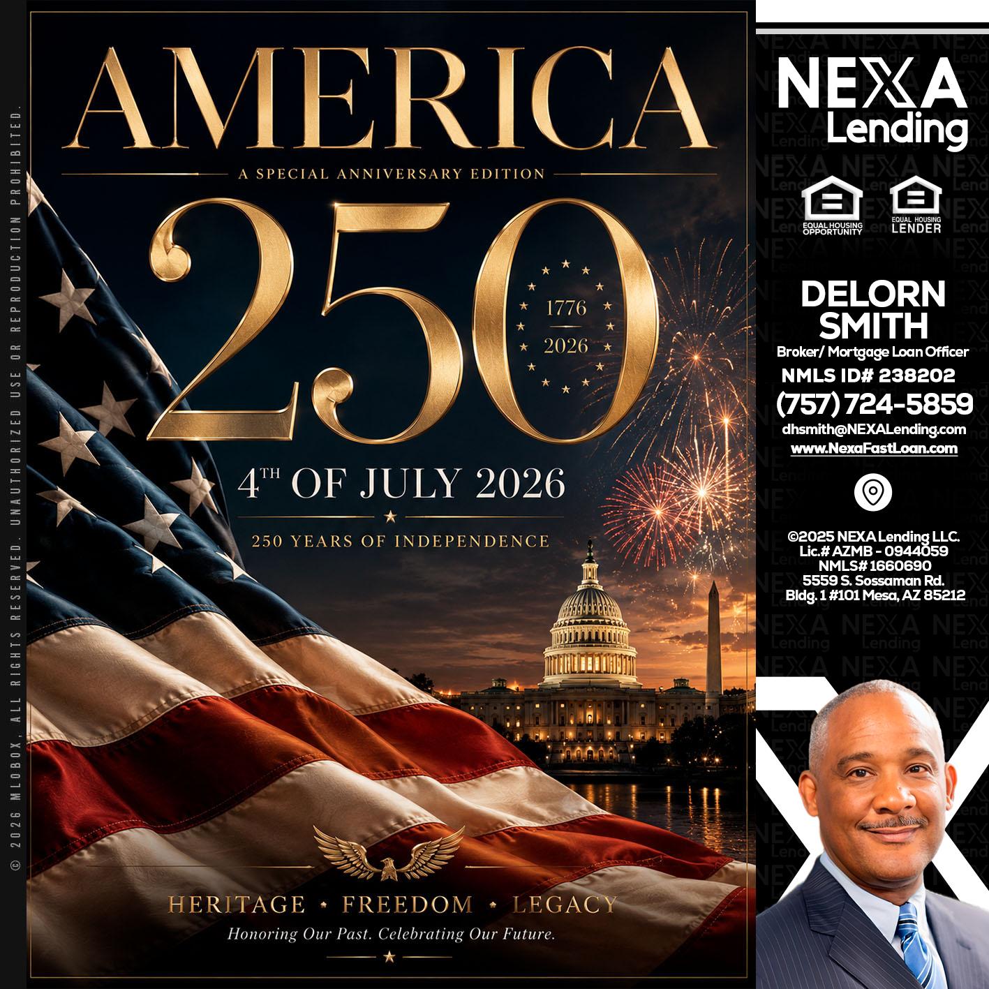 AMERICA 250 TH - Delorn Smith -Broker/ Mortgage Loan Officer