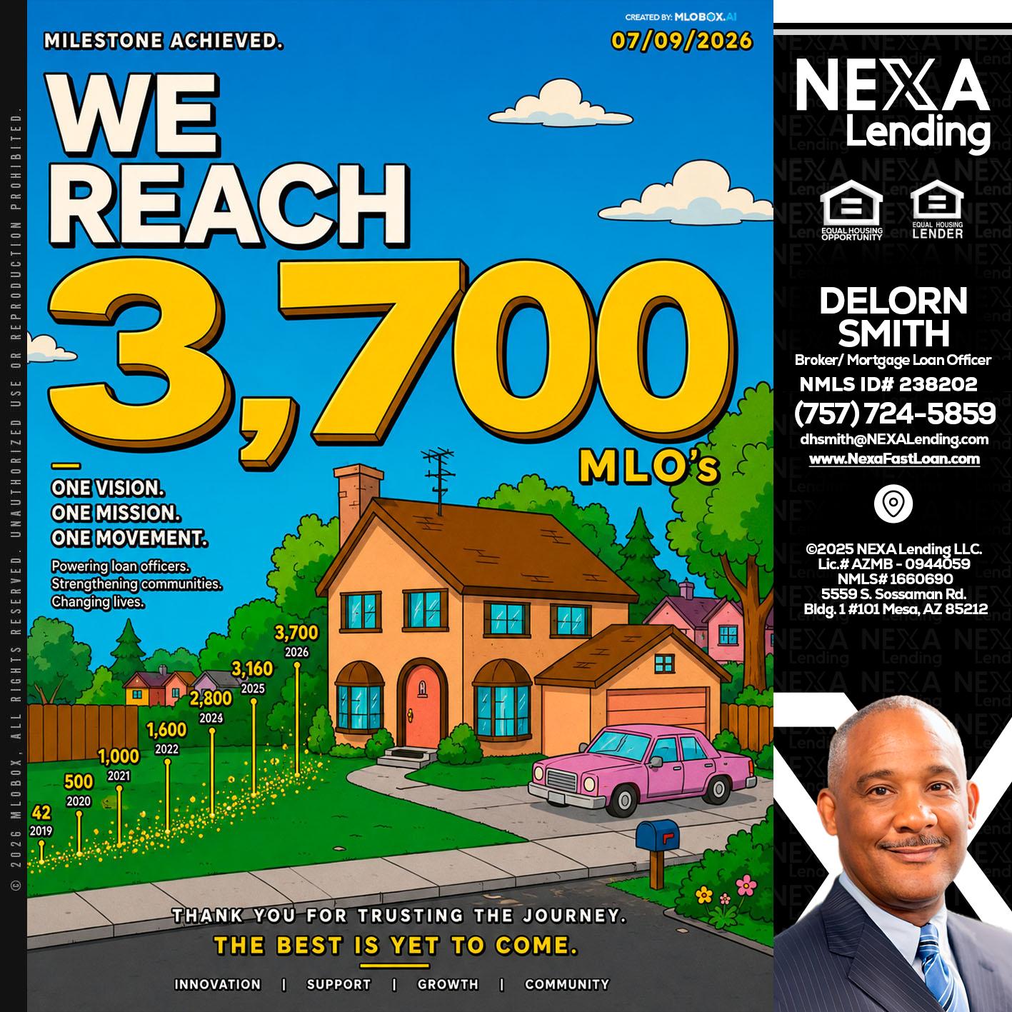 3,700 MLO's - Delorn Smith -Broker/ Mortgage Loan Officer