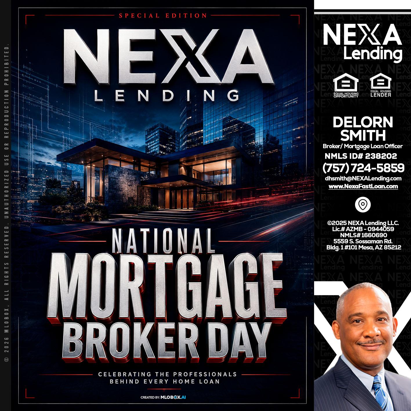 NATIONAL MORTGAGE BROKER DAY - Delorn Smith -Broker/ Mortgage Loan Officer