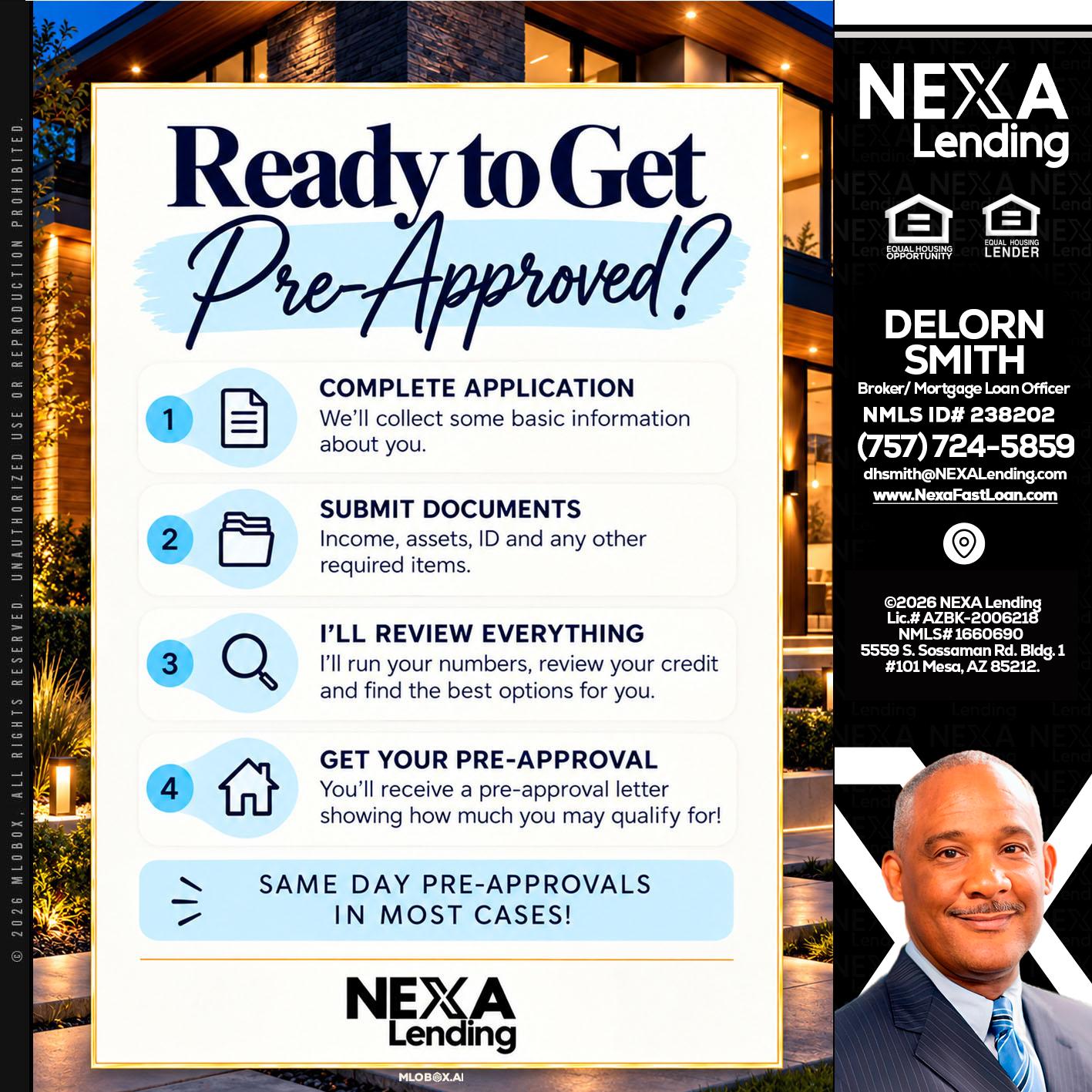 ready to get - Delorn Smith -Broker/ Mortgage Loan Officer