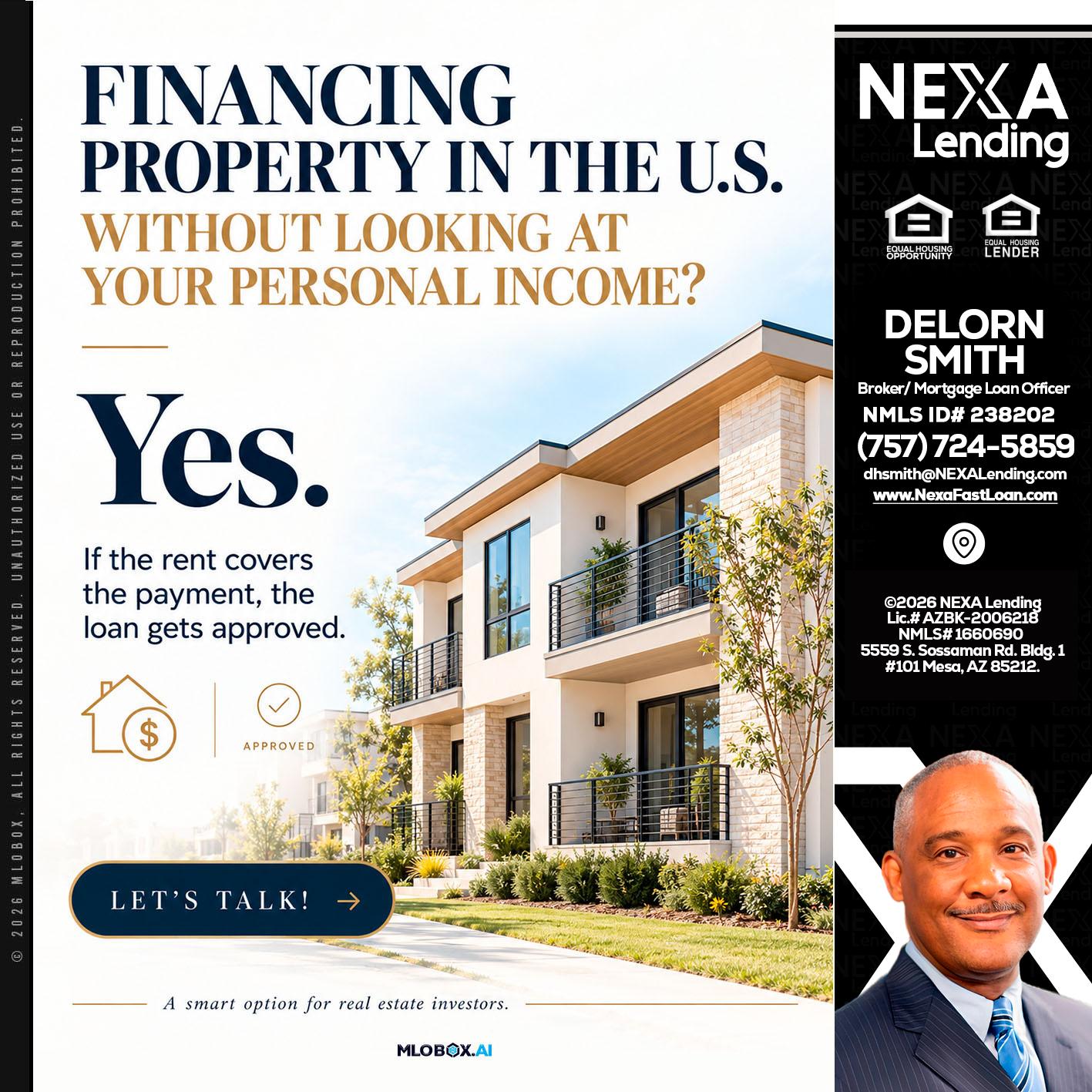FINANCING - Delorn Smith -Broker/ Mortgage Loan Officer